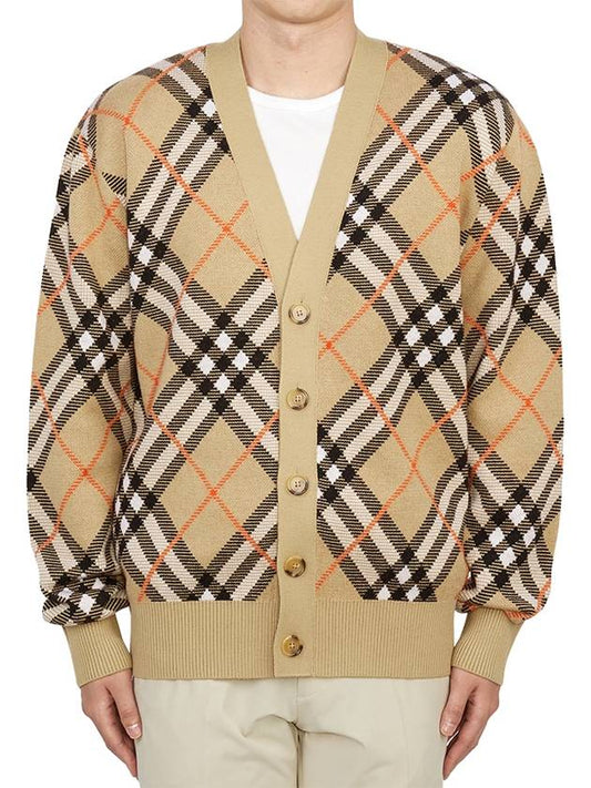 Check Wool Mohair Blend Cardigan Sand - BURBERRY - BALAAN 2