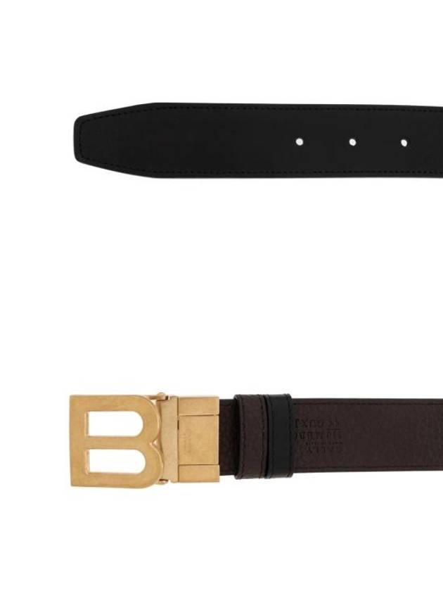 B Buckle Reversible Leather Belt Brown - BALLY - BALAAN 4