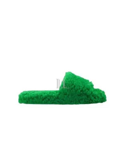 Teddy Shearling Slippers Green - BOTTEGA VENETA - BALAAN 2