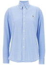 Women's Cotton Long Sleeve Shirt Blue - POLO RALPH LAUREN - BALAAN 2