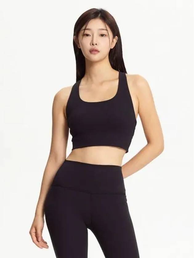 NBN9E4P012 WOMEN Ribbed bra top BLACK - NEW BALANCE - BALAAN 1