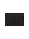 Uptown Flap Grain De Poudre Embossed Leather Card Wallet Black - SAINT LAURENT - BALAAN 1