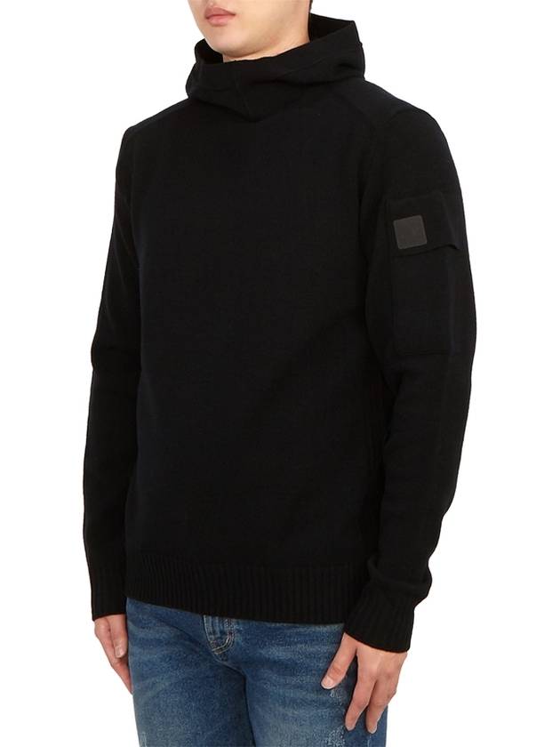 Metropolis Hooded Knit Top Black - CP COMPANY - BALAAN 3