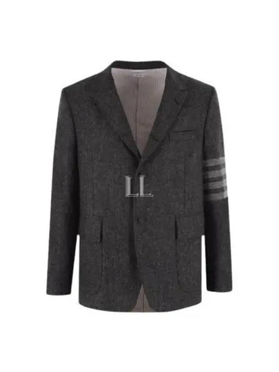 Donegal Tweed 4 Bar Single Breasted Blazer Jacket Grey - THOM BROWNE - BALAAN 2