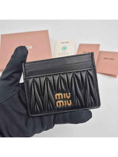 Matelasse Nappa Leather Card Wallet Black - MIU MIU - BALAAN 2