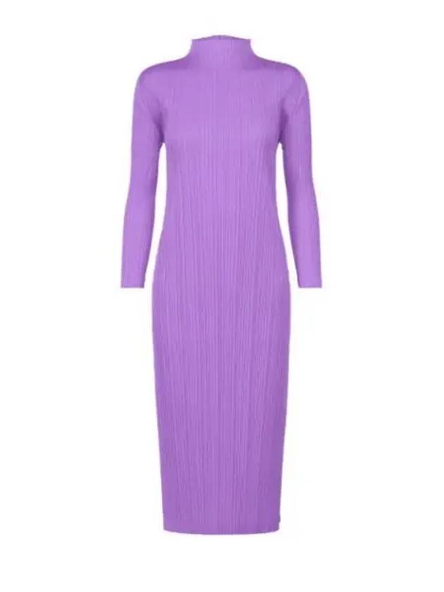 Monthly Color September Pleats Long Sleeve Midi Dress Purple - ISSEY MIYAKE - BALAAN 2