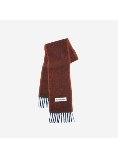 Mohair Wool Fringe Muffler Aubergine Blue - ACNE STUDIOS - BALAAN 1