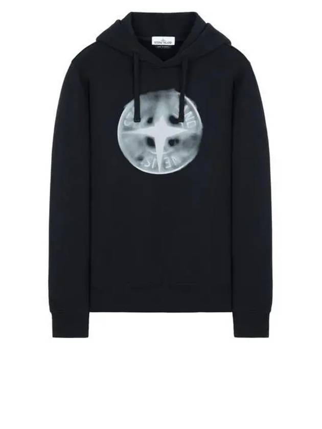 Smudge Logo Hoodie Navy - STONE ISLAND - BALAAN 5