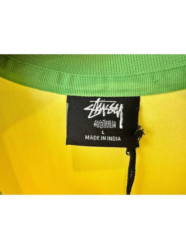 AU Australia Football Polo Long Sleeve T Shirt ST0M0476 Yellow Lime MENS L - STUSSY - BALAAN 6