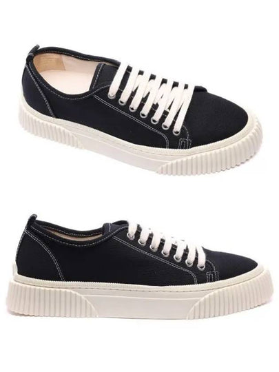 Canvas Low-Top Sneakers Black - AMI - BALAAN 2