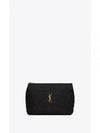 Gaby Quilted Leather Cosmetic Pouch Clutch Bag Black - SAINT LAURENT - BALAAN 2