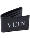 VLTN Logo Leather Wallet Black - VALENTINO - BALAAN 3