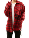 graffiti print check shirt red - OFF WHITE - BALAAN 4