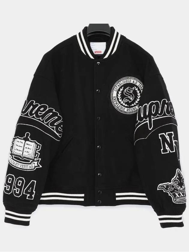 Veritas Varsity Bomber Jacket Black - SUPREME - BALAAN 3