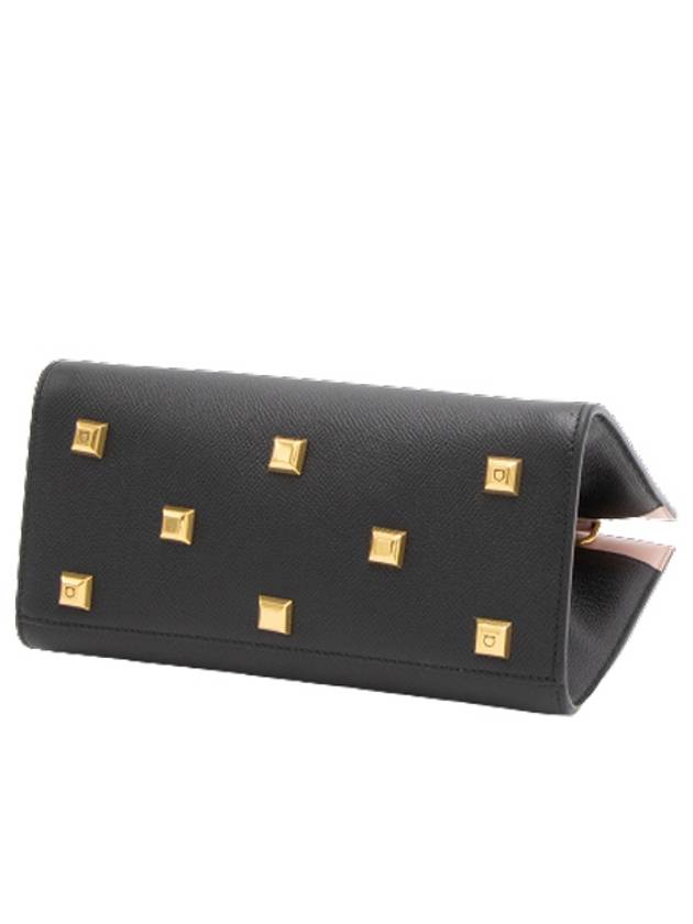 Gancini Studio Box Tote Bag Black Bonbon - SALVATORE FERRAGAMO - BALAAN 5