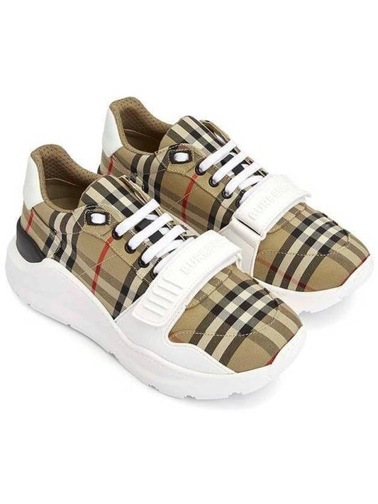Vintage Check Suede Leather Sneakers Archive Beige - BURBERRY - BALAAN 2