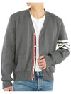 Milano Stitch 4-Bar Cardigan Medium Grey - THOM BROWNE - BALAAN 7