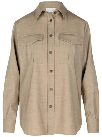 P.A.R.O.S.H. 'Lille' Grey Virgin Wool Blend Shirt - P.A.R.O.S.H. - BALAAN 1