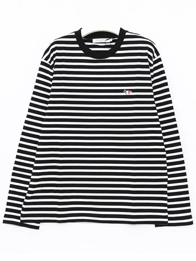 Fox Logo Stripe Long Sleeve T-Shirt White Black - MAISON KITSUNE - BALAAN 2