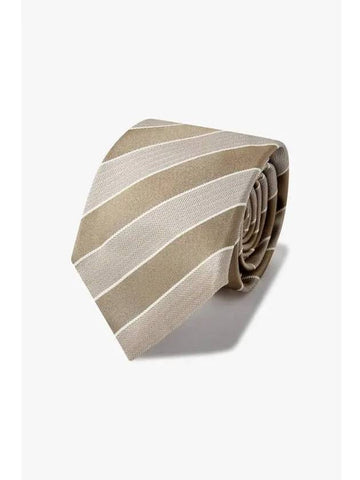 Men s Diagonal Pattern Silk Tie Light Brown - BRUNELLO CUCINELLI - BALAAN 1