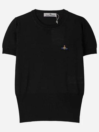 ORB Logo Short Sleeve Knit Top Black - VIVIENNE WESTWOOD - BALAAN 2