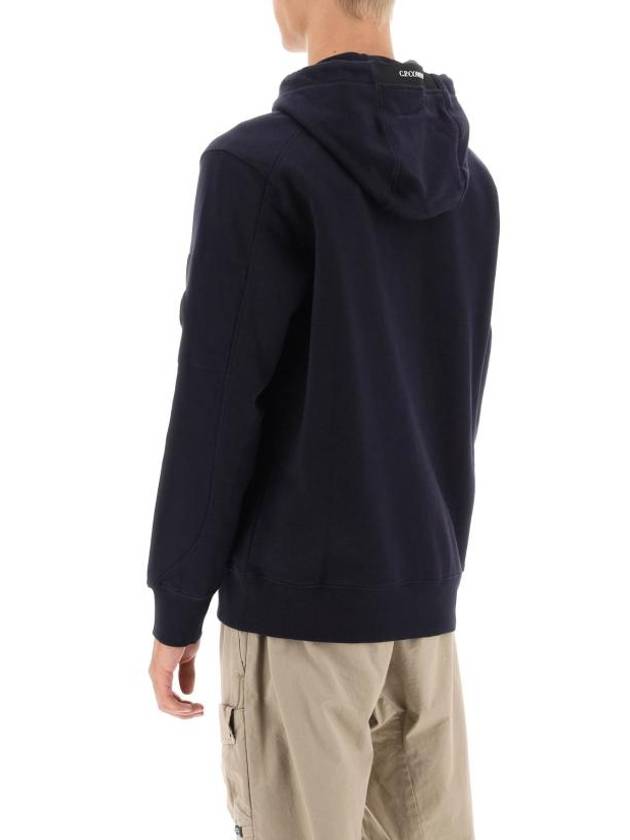 Diagonal Raised Fleece Hoodie Navy - CP COMPANY - BALAAN 4