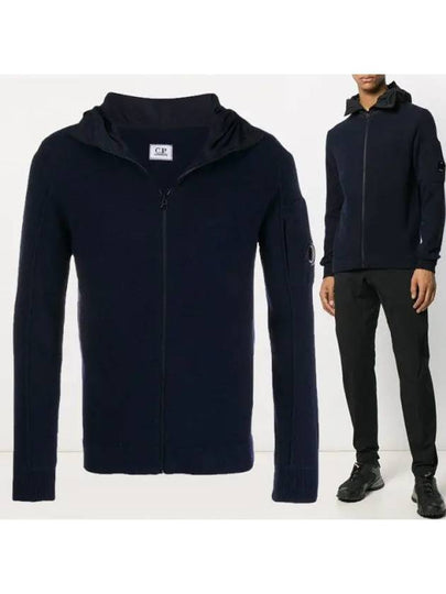 Arm Lens Detail Zip-Up Hoodie Navy - CP COMPANY - BALAAN 2