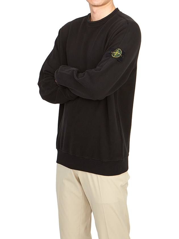 Stretch Cotton Fleece Mock Turtleneck Sweatshirt Black - STONE ISLAND - BALAAN 5