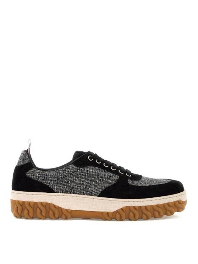 Letterman Tweed Low Top Sneakers Black - THOM BROWNE - BALAAN 2