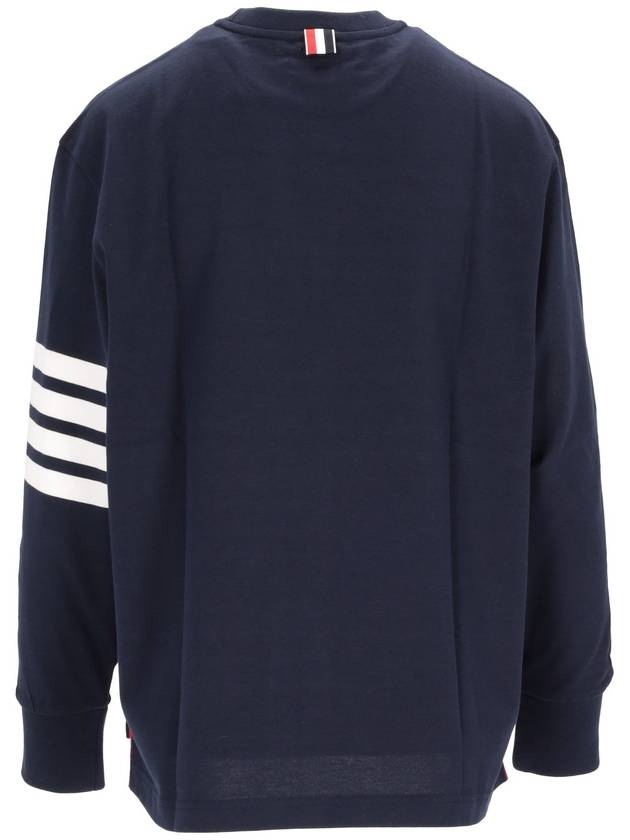 LONG SLEEVE RUGBY TEE W/ ENGINEERED 4 BAR IN MEDIUM WEIGHT JERSEY - THOM BROWNE - BALAAN 4