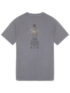 Men's Archivio Round Short Sleeve T-Shirt Grey - STONE ISLAND - BALAAN 4