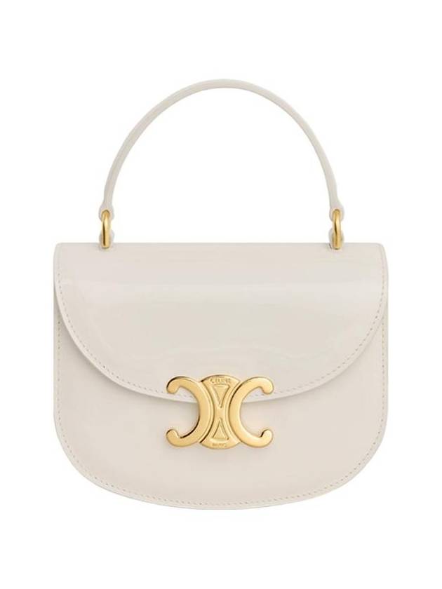 Besace Clea Patent Mini Calfskin Tote Bag White - CELINE - BALAAN 1