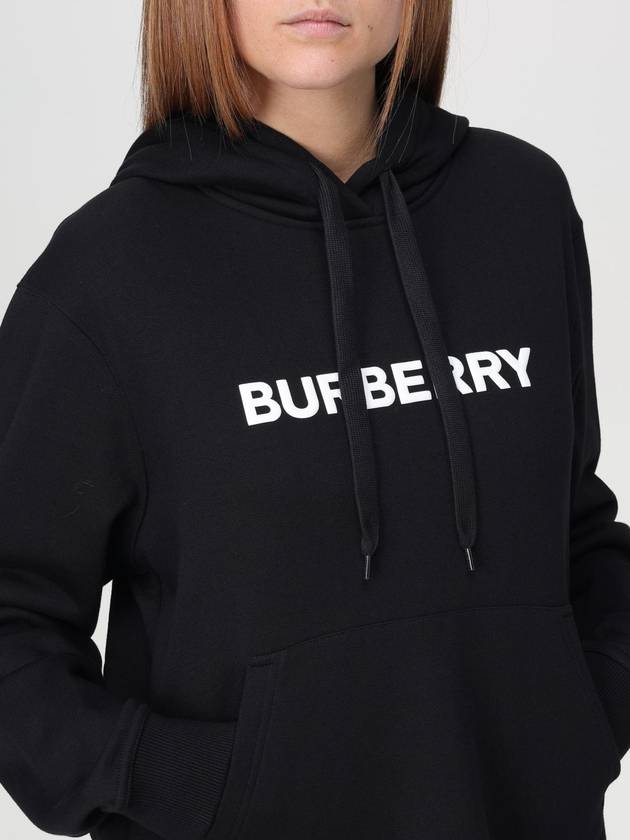 Logo Print Drawstring Hoodie Black - BURBERRY - BALAAN 6