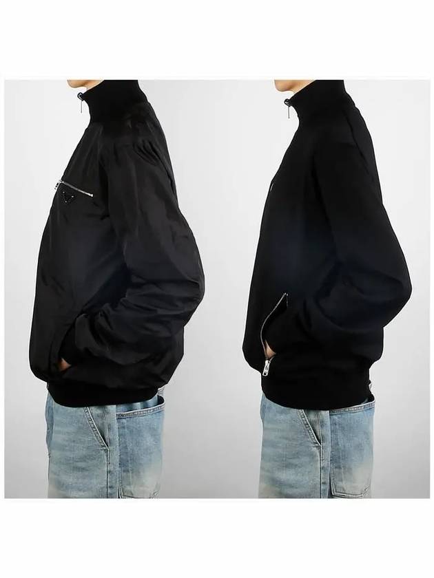 Reversible Wool Nylon Bomber Jacket Black - PRADA - BALAAN 4