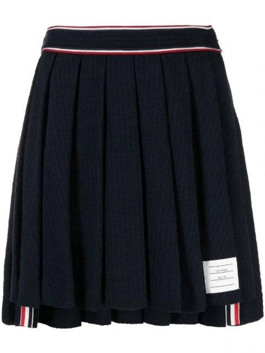 University Striped Mini Pleated Skirt Navy - THOM BROWNE - BALAAN 1