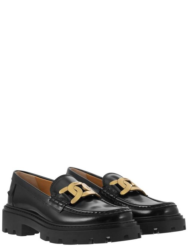 Women's Kate Metal Chain Leather Loafers Black - TOD'S - BALAAN 5