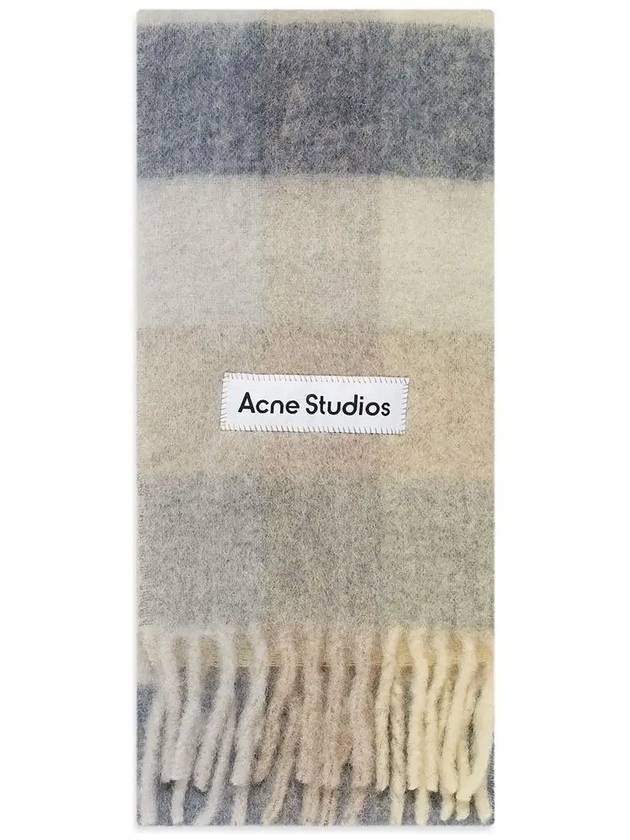 Check Mohair Muffler Vanilla Beige Lavender - ACNE STUDIOS - BALAAN 3