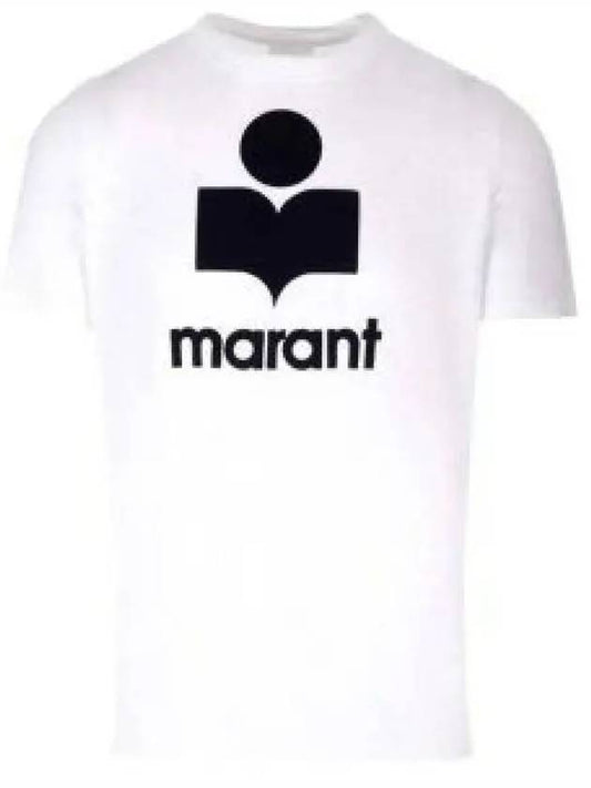 Karman Logo Print Linen Short Sleeve T-Shirt White - ISABEL MARANT - BALAAN 2