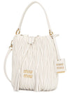 Matelasse Nappa Leather Bucket Bag White - MIU MIU - BALAAN 3