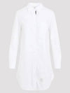 Women's Hidden Oxford Shirt Long Dress White - THOM BROWNE - BALAAN 2