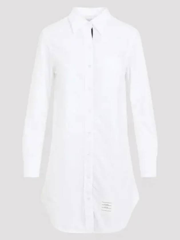 Women's Hidden Oxford Shirt Long Dress White - THOM BROWNE - BALAAN 2