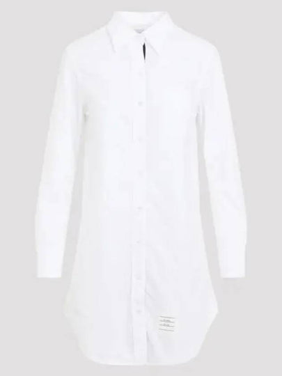 Women's Hidden Oxford Shirt Long Dress White - THOM BROWNE - BALAAN 2