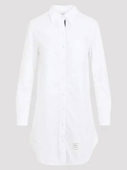 Women's Hidden Oxford Shirt Long Dress White - THOM BROWNE - BALAAN 2