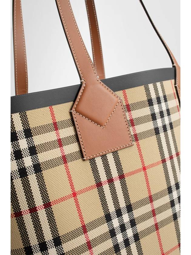 London Check Medium Cotton Tote Bag Archives Beige - BURBERRY - BALAAN 4