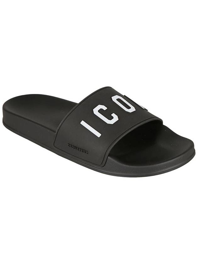 Men’s Icon Slippers Black - DSQUARED2 - BALAAN 4