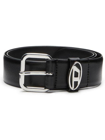 B 1DR Oval D Loop Leather Belt Black - DIESEL - BALAAN 2