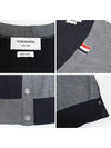 Fun Mix Fine Merino Jersey Stripe Relaxed V-Neck Cardigan Navy Grey - THOM BROWNE - BALAAN 6