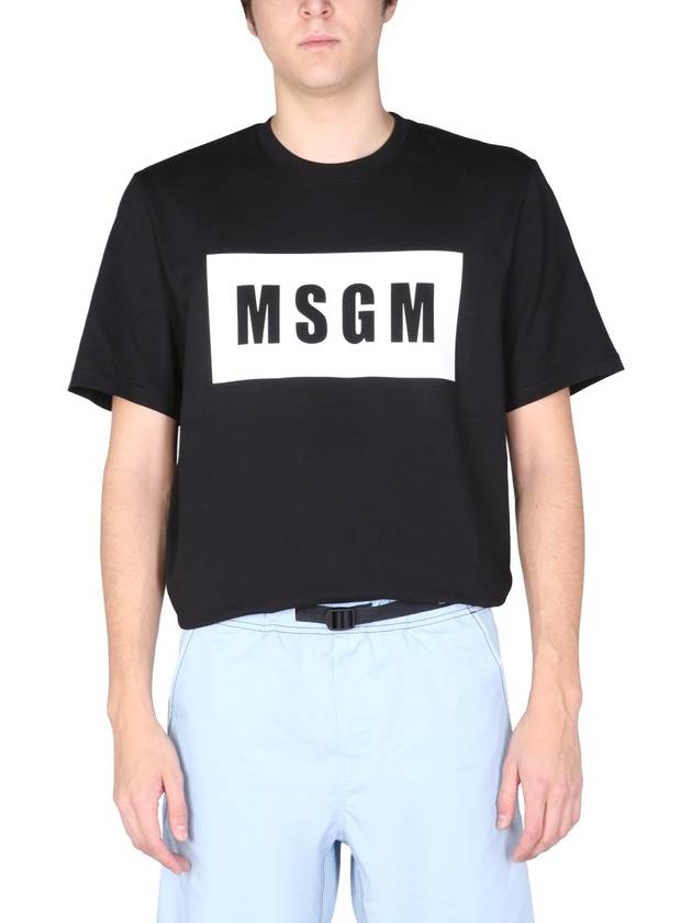 Box Logo Short Sleeve T-Shirt Black - MSGM - BALAAN 4