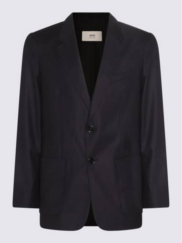 Two Button Blazer Jacket Navy - AMI - BALAAN 6