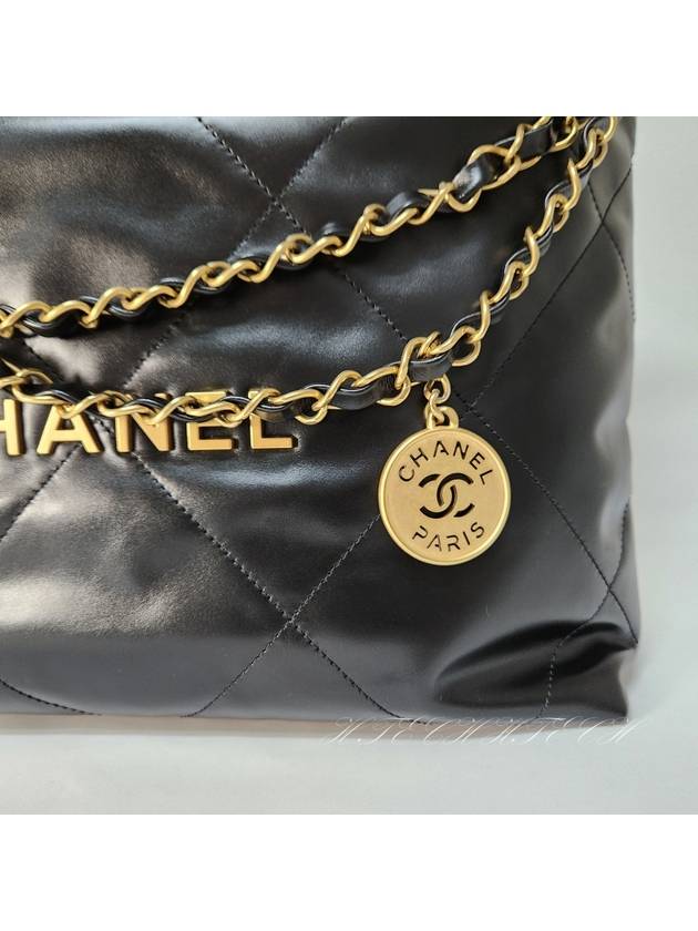 Shiny Calfskin 22 Small Shoulder Bag Black - CHANEL - BALAAN 7